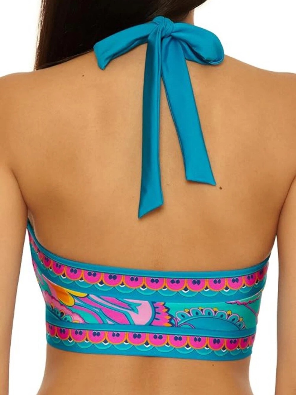 Trina Turk Mykonos Halter Reversible Bikini Top with Pink Paisley Print, NWT, 14 - Picture 6 of 10